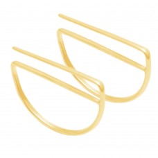 Silver half circle minimalist earring